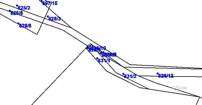 Parcela st. 826/11 v KÚ Velká nad Vltavou, Katastrální mapa