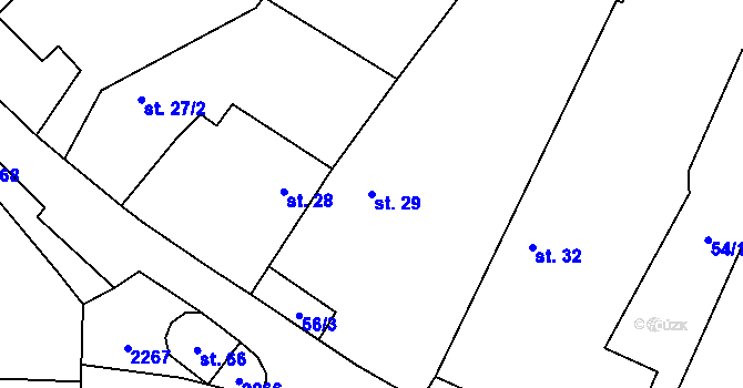Parcela st. 29 v KÚ Velká u Milevska, Katastrální mapa