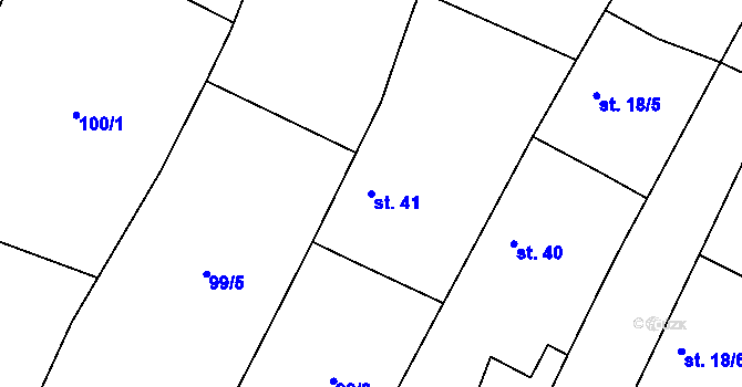Parcela st. 41 v KÚ Velká u Milevska, Katastrální mapa