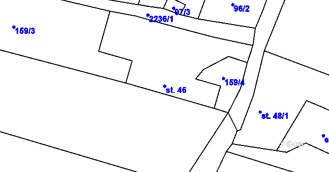 Parcela st. 46 v KÚ Velká u Milevska, Katastrální mapa