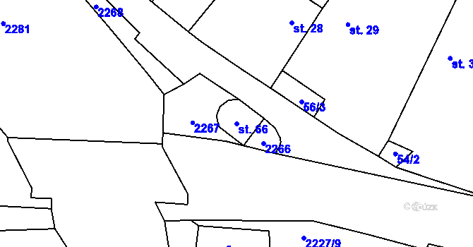 Parcela st. 66 v KÚ Velká u Milevska, Katastrální mapa