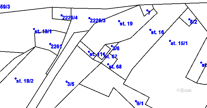 Parcela st. 67 v KÚ Velká u Milevska, Katastrální mapa