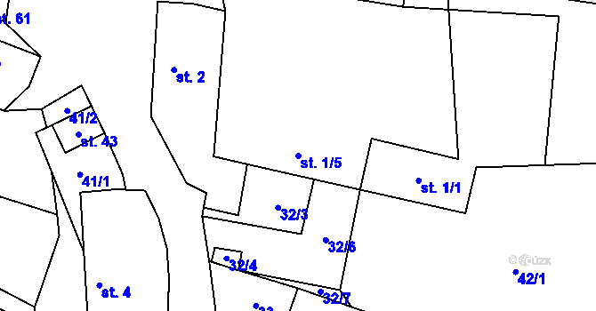 Parcela st. 1/5 v KÚ Velká u Milevska, Katastrální mapa