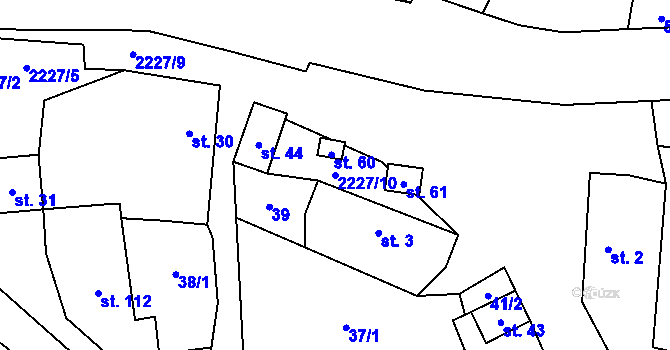 Parcela st. 2227/10 v KÚ Velká u Milevska, Katastrální mapa