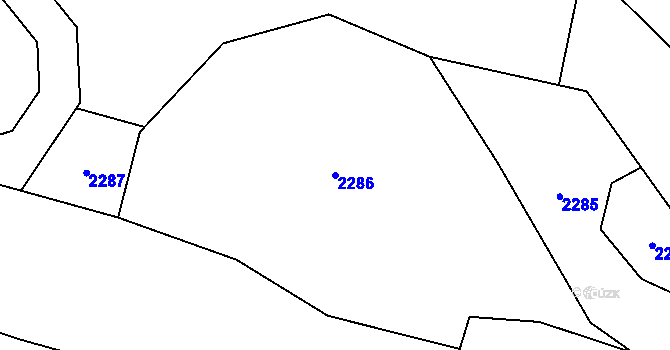 Parcela st. 2286 v KÚ Velká u Milevska, Katastrální mapa