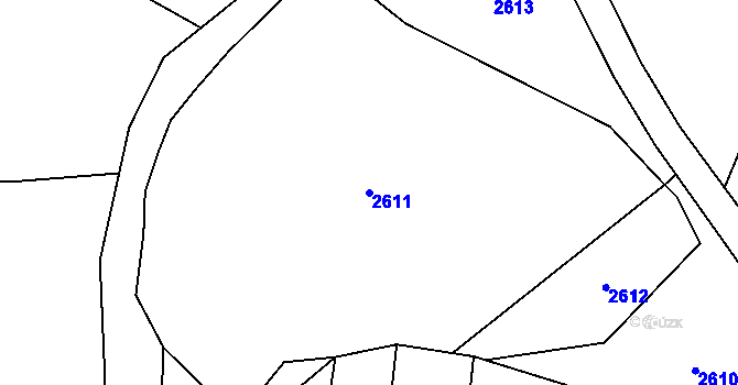 Parcela st. 2611 v KÚ Velká u Milevska, Katastrální mapa