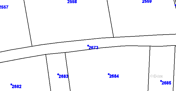 Parcela st. 2673 v KÚ Velká u Milevska, Katastrální mapa