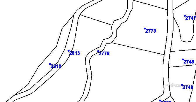 Parcela st. 2778 v KÚ Velká u Milevska, Katastrální mapa