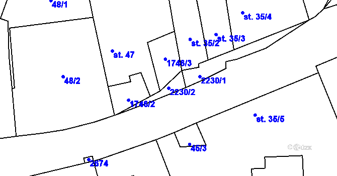 Parcela st. 2230/2 v KÚ Velká u Milevska, Katastrální mapa