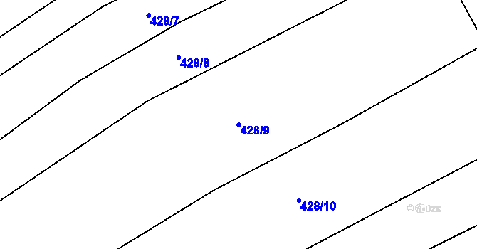 Parcela st. 428/9 v KÚ Lhotka u Hranic, Katastrální mapa