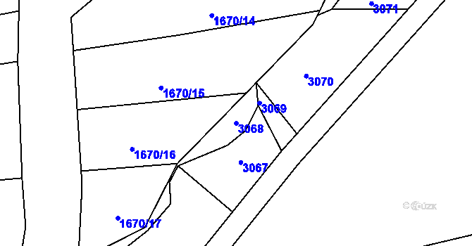 Parcela st. 3068 v KÚ Velká u Hranic, Katastrální mapa