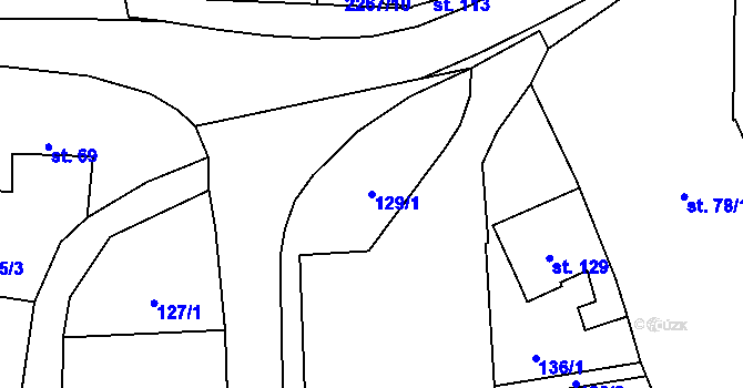 Parcela st. 129/1 v KÚ Velká u Hranic, Katastrální mapa