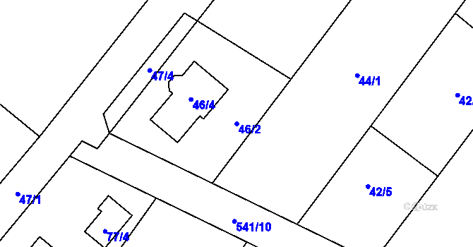 Parcela st. 46/2 v KÚ Košíkov, Katastrální mapa