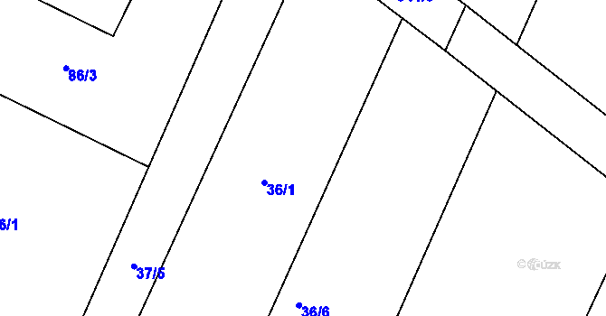 Parcela st. 36/1 v KÚ Košíkov, Katastrální mapa