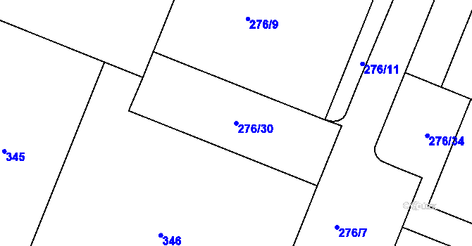 Parcela st. 276/30 v KÚ Košíkov, Katastrální mapa