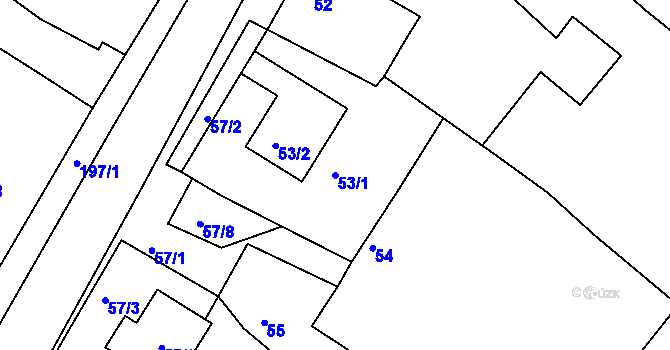 Parcela st. 53/1 v KÚ Košíkov, Katastrální mapa