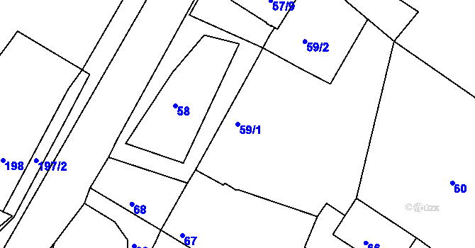 Parcela st. 59/1 v KÚ Košíkov, Katastrální mapa