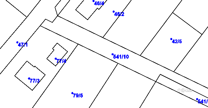 Parcela st. 541/16 v KÚ Košíkov, Katastrální mapa