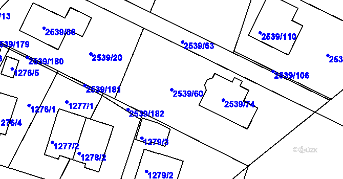 Parcela st. 2539/60 v KÚ Velká Bíteš, Katastrální mapa