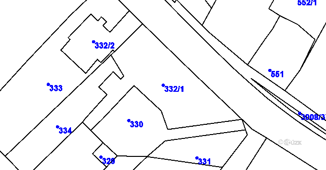 Parcela st. 332/1 v KÚ Velká Bíteš, Katastrální mapa