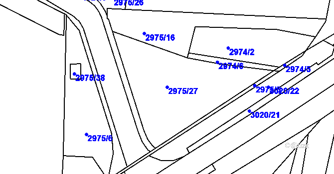 Parcela st. 2975/27 v KÚ Velká Bíteš, Katastrální mapa