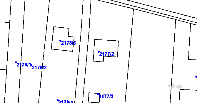 Parcela st. 2177/2 v KÚ Velká Bíteš, Katastrální mapa