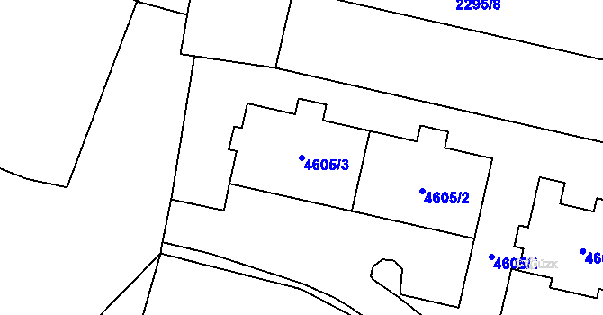 Parcela st. 4605/3 v KÚ Velká Bíteš, Katastrální mapa