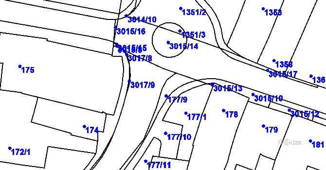 Parcela st. 177/8 v KÚ Velká Bíteš, Katastrální mapa
