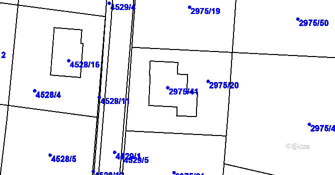 Parcela st. 2975/41 v KÚ Velká Bíteš, Katastrální mapa