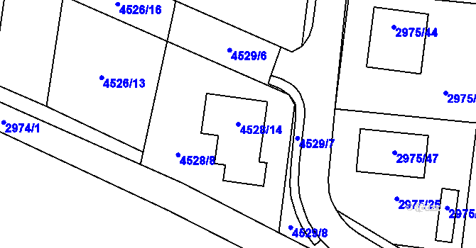 Parcela st. 4528/14 v KÚ Velká Bíteš, Katastrální mapa