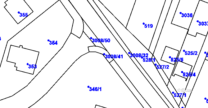 Parcela st. 3008/41 v KÚ Velká Bíteš, Katastrální mapa