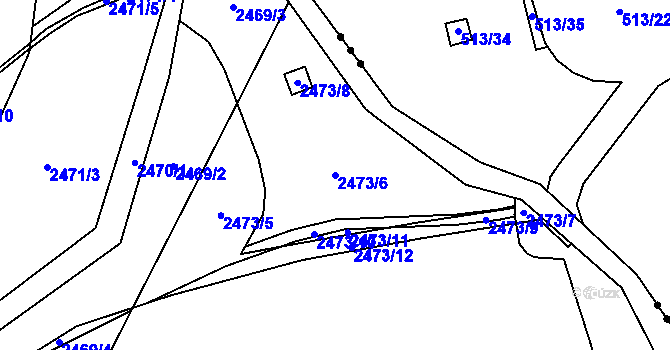 Parcela st. 2473/6 v KÚ Velká Bíteš, Katastrální mapa