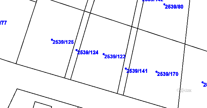 Parcela st. 2539/123 v KÚ Velká Bíteš, Katastrální mapa