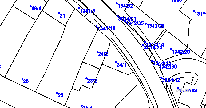Parcela st. 24 v KÚ Velká Bíteš, Katastrální mapa