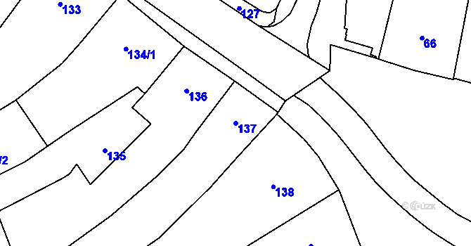 Parcela st. 137 v KÚ Velká Bíteš, Katastrální mapa