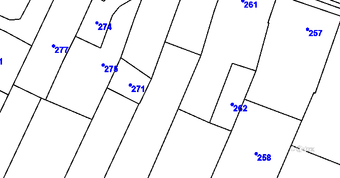Parcela st. 266 v KÚ Velká Bíteš, Katastrální mapa