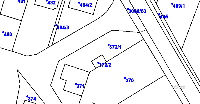 Parcela st. 372 v KÚ Velká Bíteš, Katastrální mapa