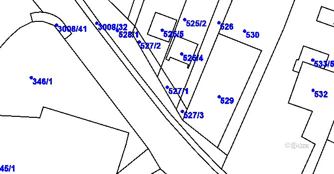 Parcela st. 527/1 v KÚ Velká Bíteš, Katastrální mapa