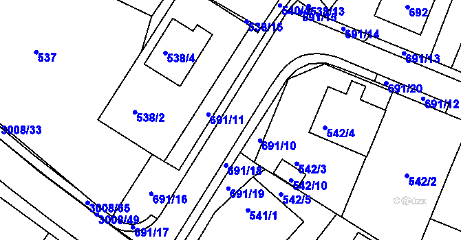 Parcela st. 540 v KÚ Velká Bíteš, Katastrální mapa