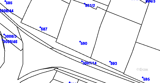 Parcela st. 590 v KÚ Velká Bíteš, Katastrální mapa