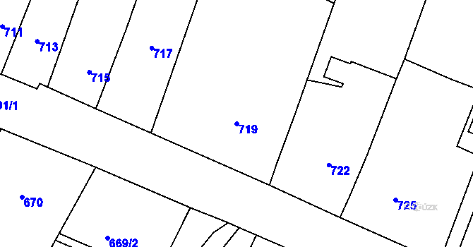 Parcela st. 719 v KÚ Velká Bíteš, Katastrální mapa