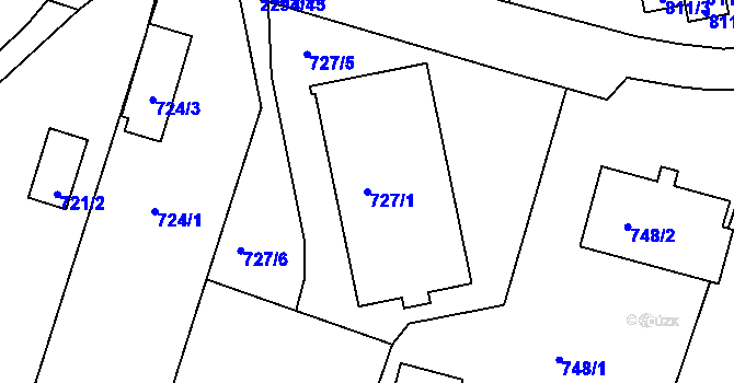 Parcela st. 727/1 v KÚ Velká Bíteš, Katastrální mapa