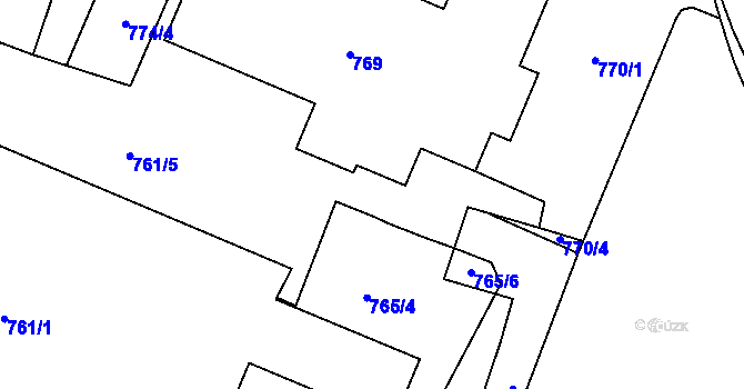 Parcela st. 765/5 v KÚ Velká Bíteš, Katastrální mapa