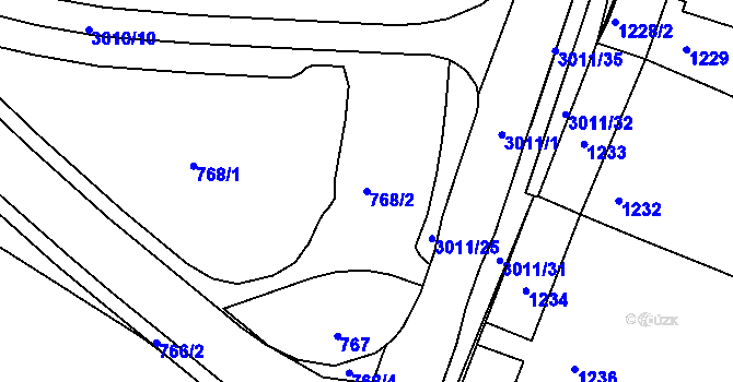 Parcela st. 768/2 v KÚ Velká Bíteš, Katastrální mapa
