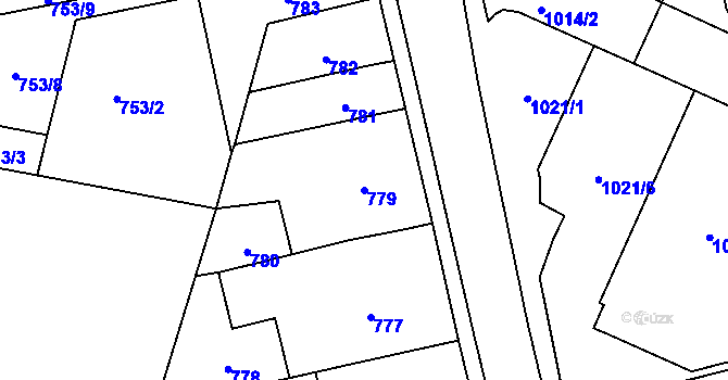 Parcela st. 779 v KÚ Velká Bíteš, Katastrální mapa