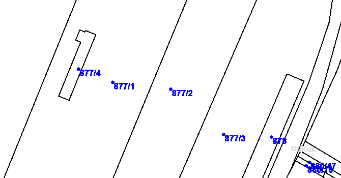 Parcela st. 877/2 v KÚ Velká Bíteš, Katastrální mapa