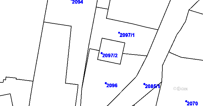 Parcela st. 2097/2 v KÚ Velká Bíteš, Katastrální mapa