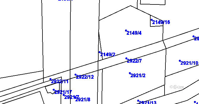 Parcela st. 2149/2 v KÚ Velká Bíteš, Katastrální mapa