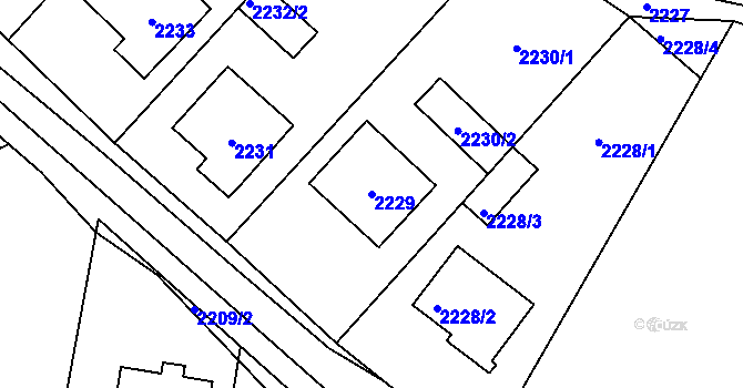 Parcela st. 2229 v KÚ Velká Bíteš, Katastrální mapa