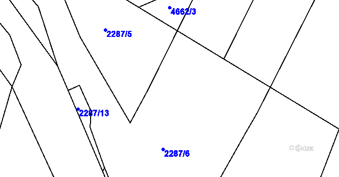 Parcela st. 2287/4 v KÚ Velká Bíteš, Katastrální mapa